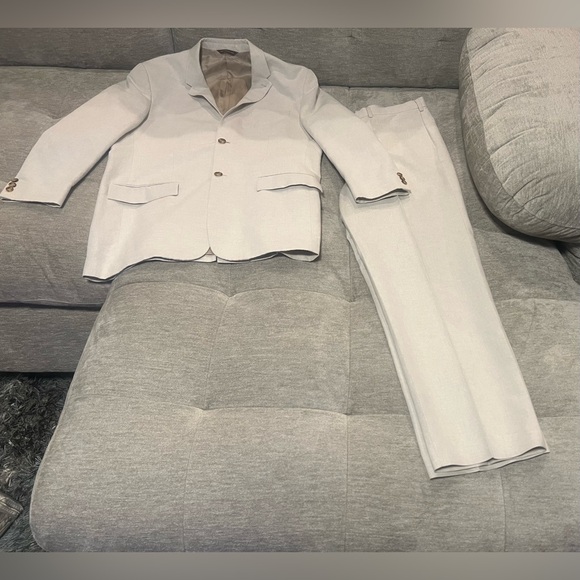 Perry Ellis PVL Texture 2Pcs Suit Jacket/Pants In Natural Linen Size 44R & 34/29 - Picture 3 of 16